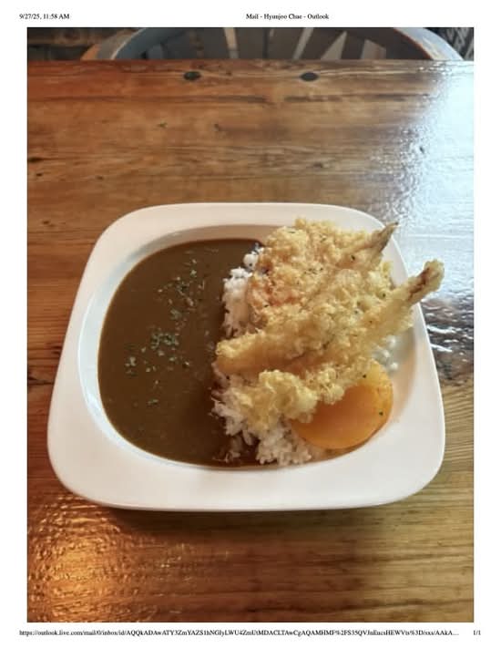Curry Rice with Shrimp Tempura / 咖喱虾天妇罗饭 / 카레 새우튀김 밥